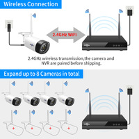 Hiseeu 8CH 3MP bezprzewodowa kamera przemysłowa zestaw CCTV z 10.1 "Monitor dla 1536P 1080P 2MP bezpieczeństwo zewnętrzne System kamer zestaw 5